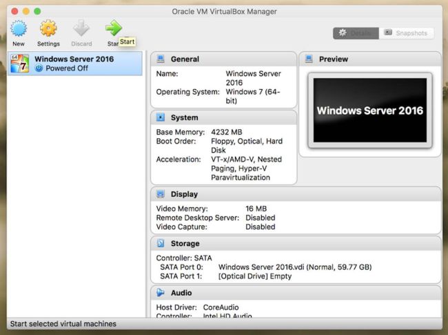 os server vm for mac client
